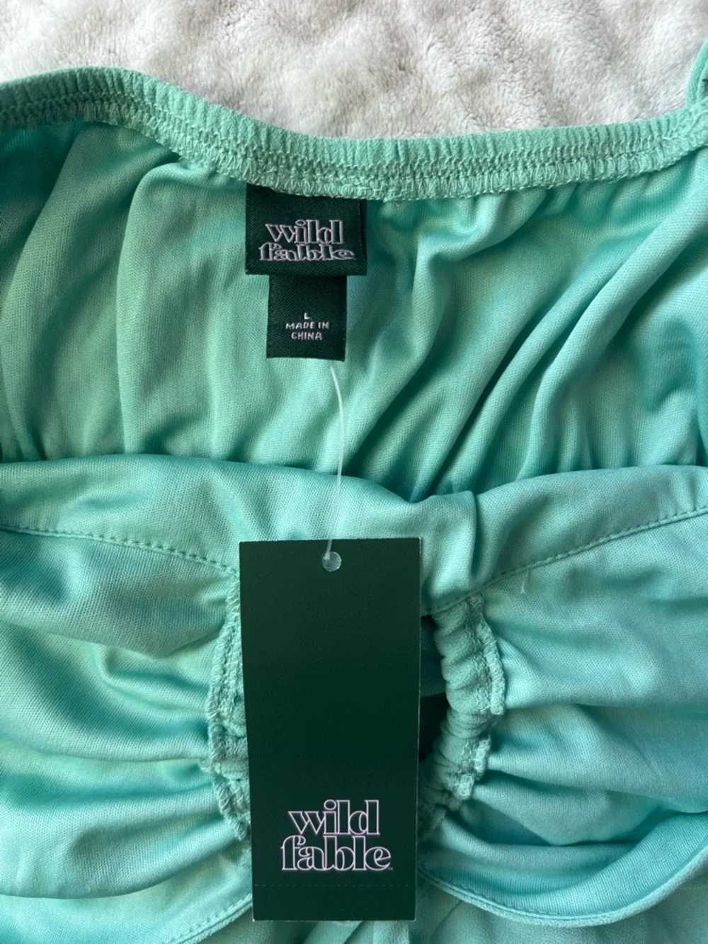 NWT Wild Fable Women’s Sleeveless High-Low Hem Chiffon Dress | Aqua Green Size L - Picture 7 of 11